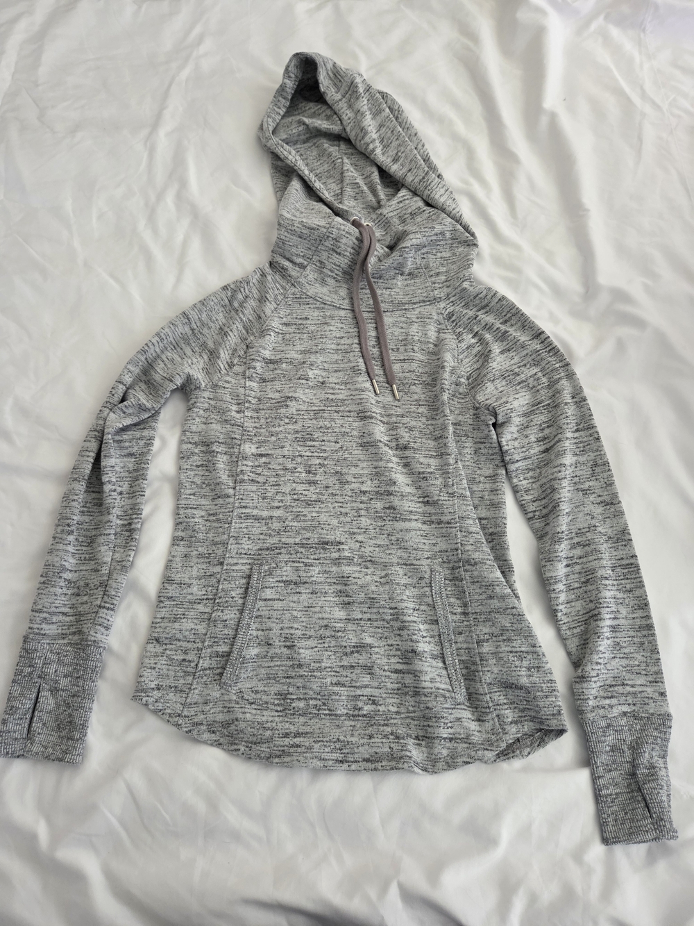 Athleta Heather Gray Women's Hooded Pullover Sweatshirt Size XXS